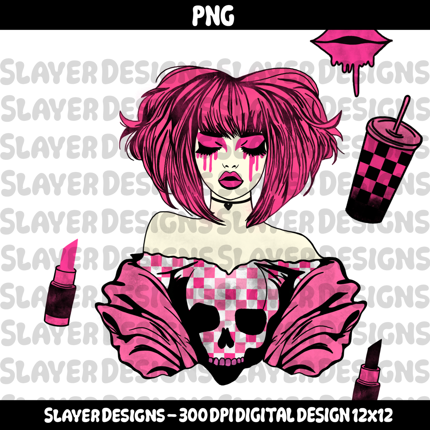 SLAYER-2025 - Skull Girly Pop - PNG