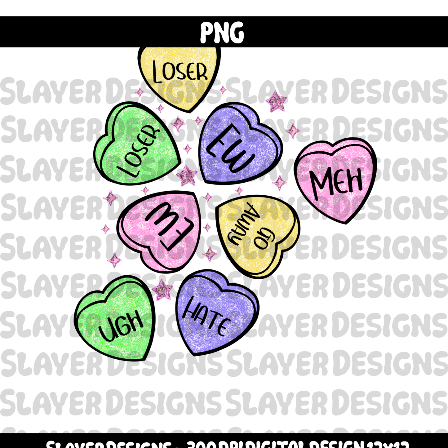 SLAYER-2024 Anti Conversation Hearts - PNG