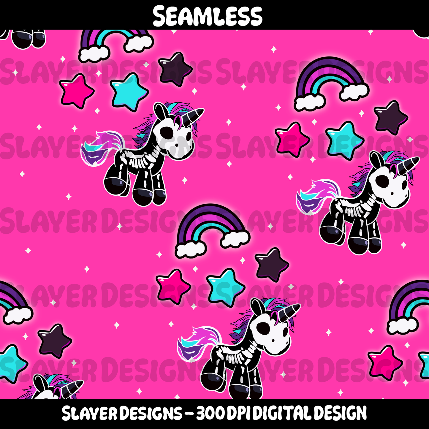 SLAYER-2024 Sad girl skeleton unicorn - Coordinates