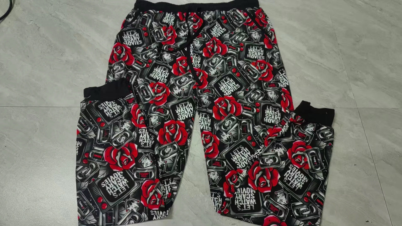 Lets watch scary movies - Bamboo Adult Joggers - RETAIL