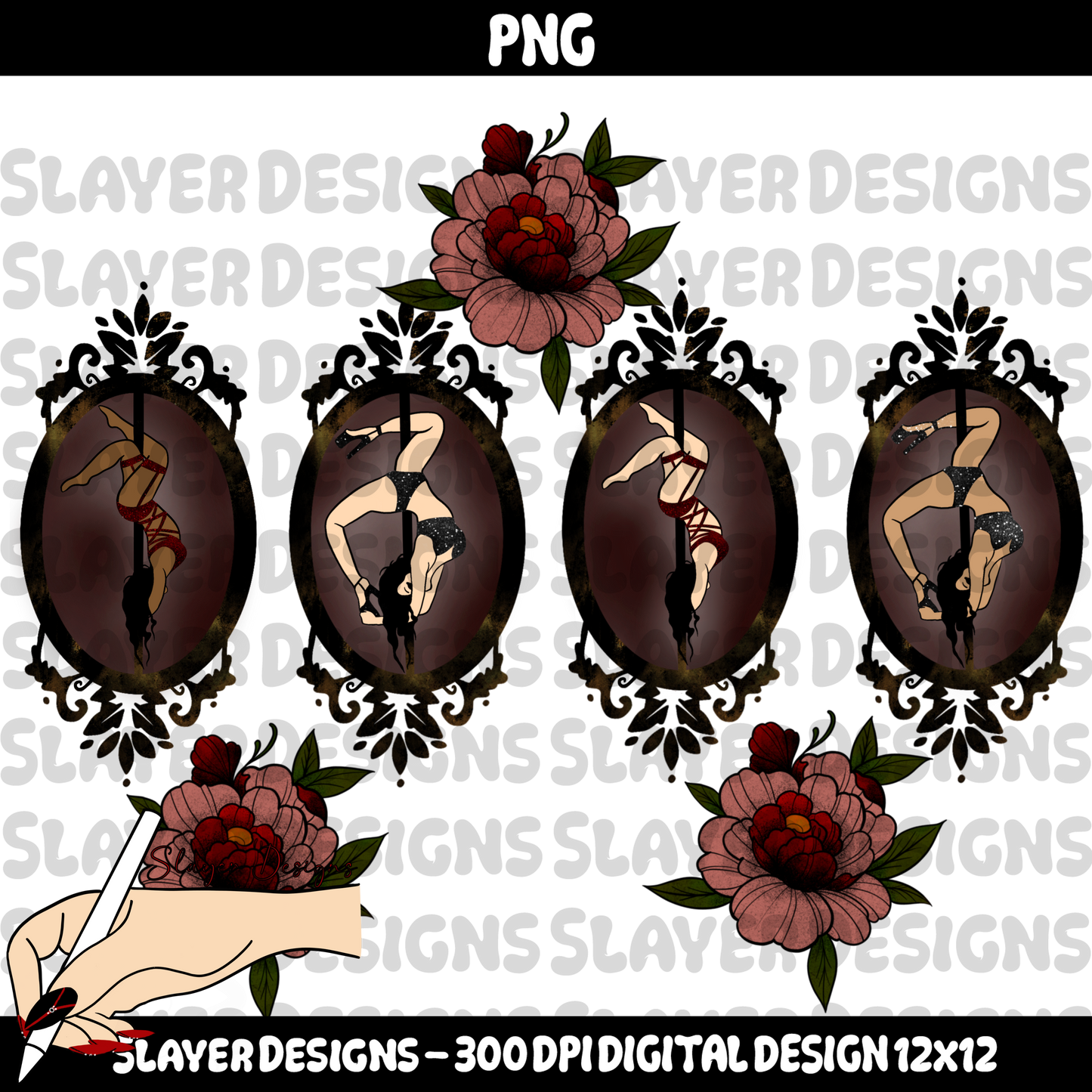 SLAYER-2025 - Tattoo Pole Dancers - PNG Bundle
