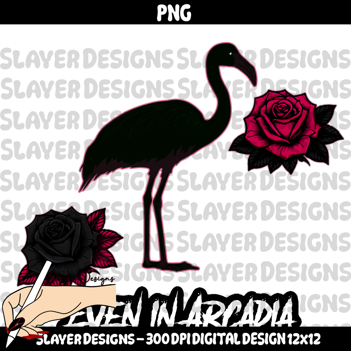 SLAYER-2025 - Black Flamingo - PNG