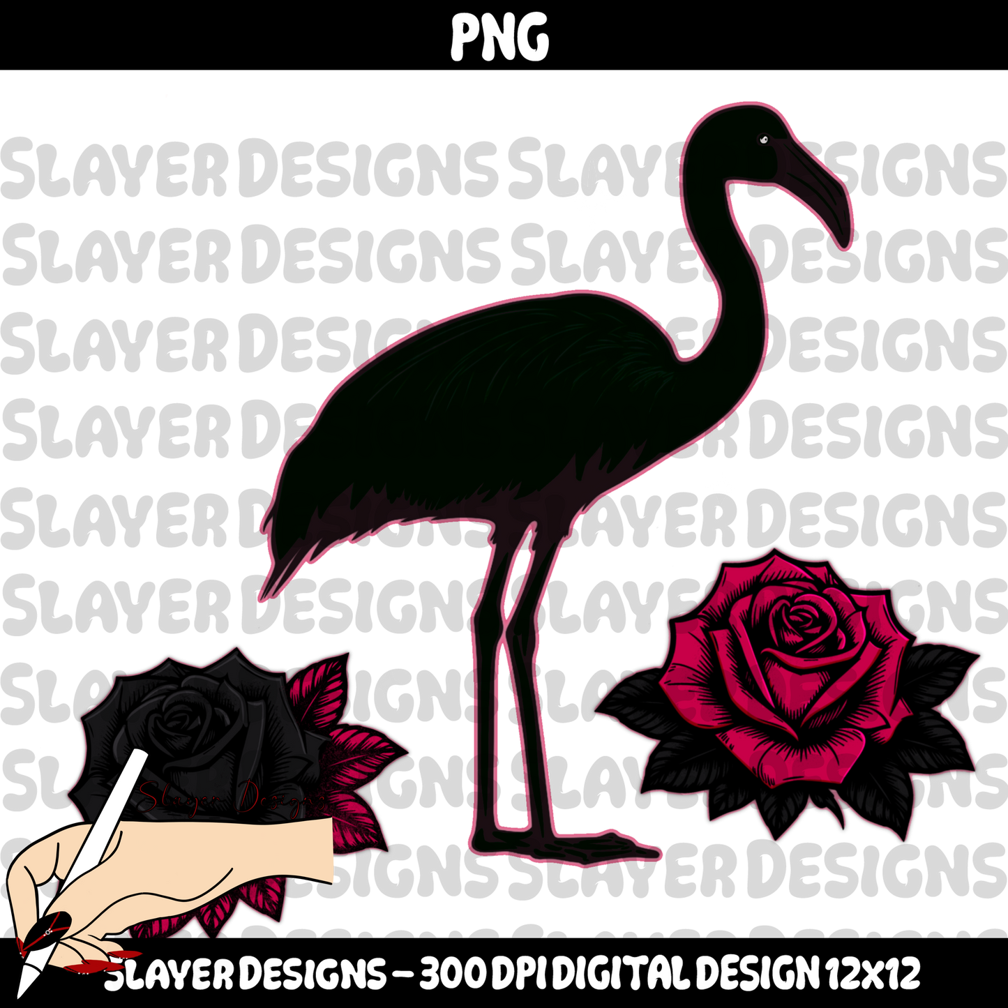 SLAYER-2025 - Black Flamingo - PNG