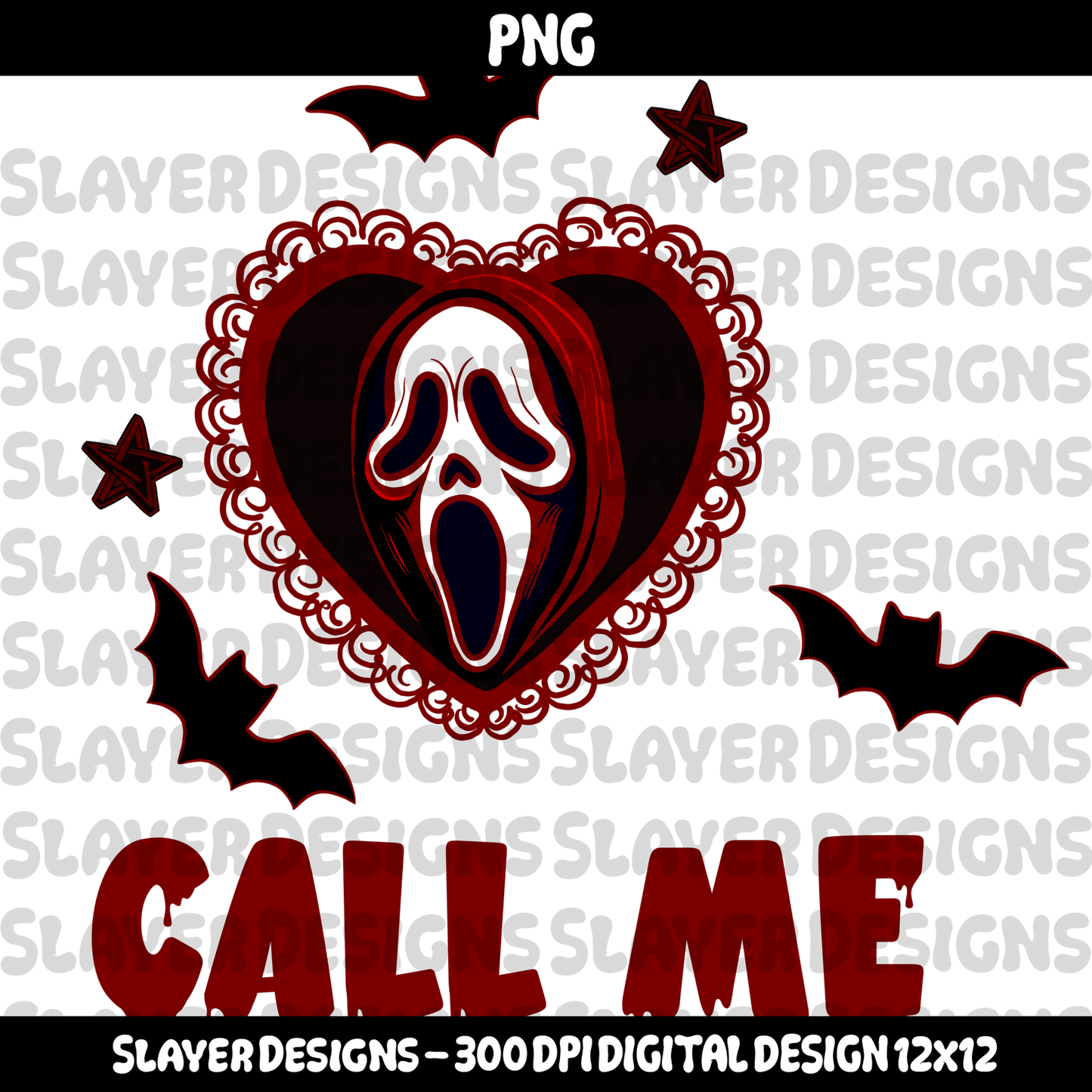 SLAYER-2024 Call me tattoo heart - PNG