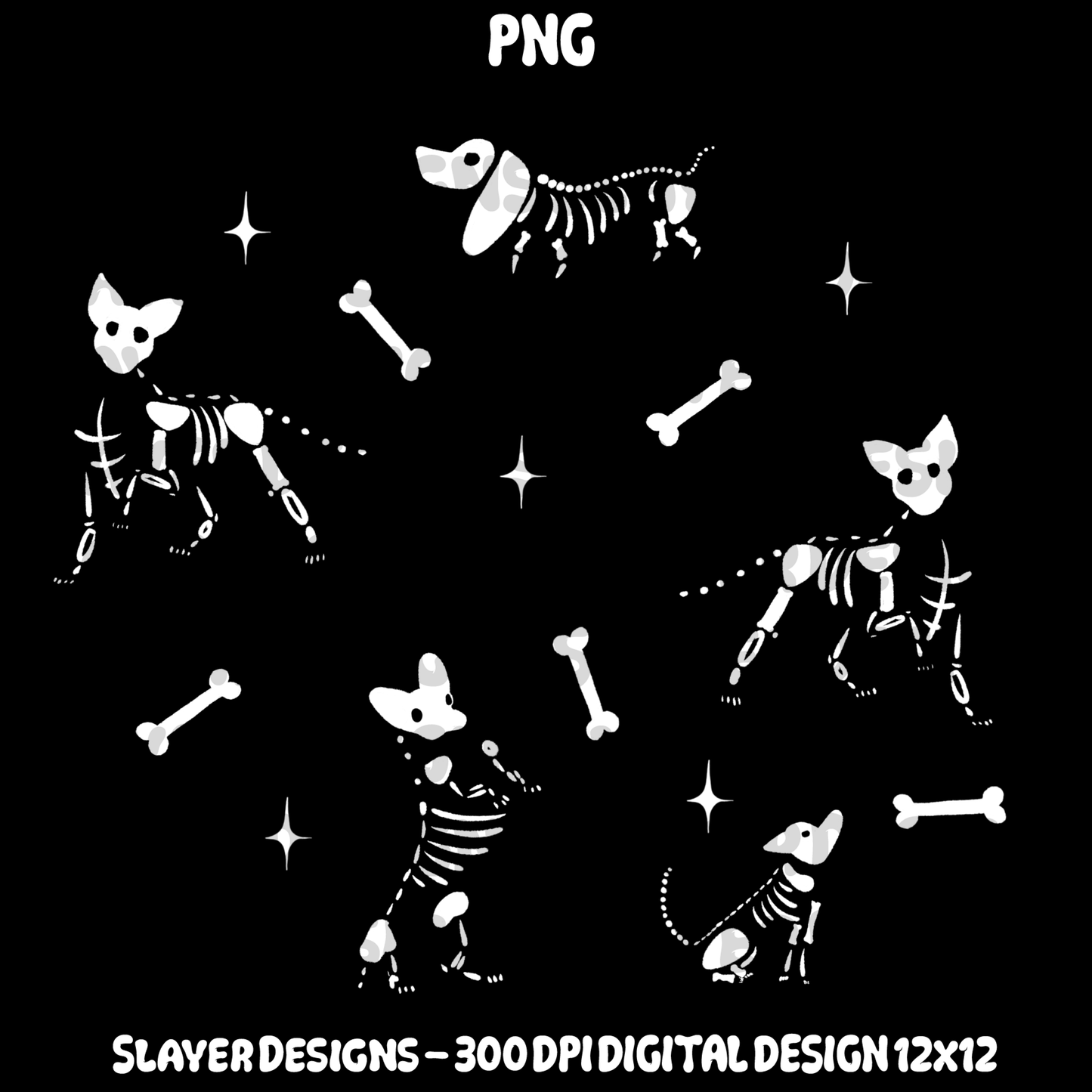 SLAYER-2024 - Dog Skeleton  - PNG