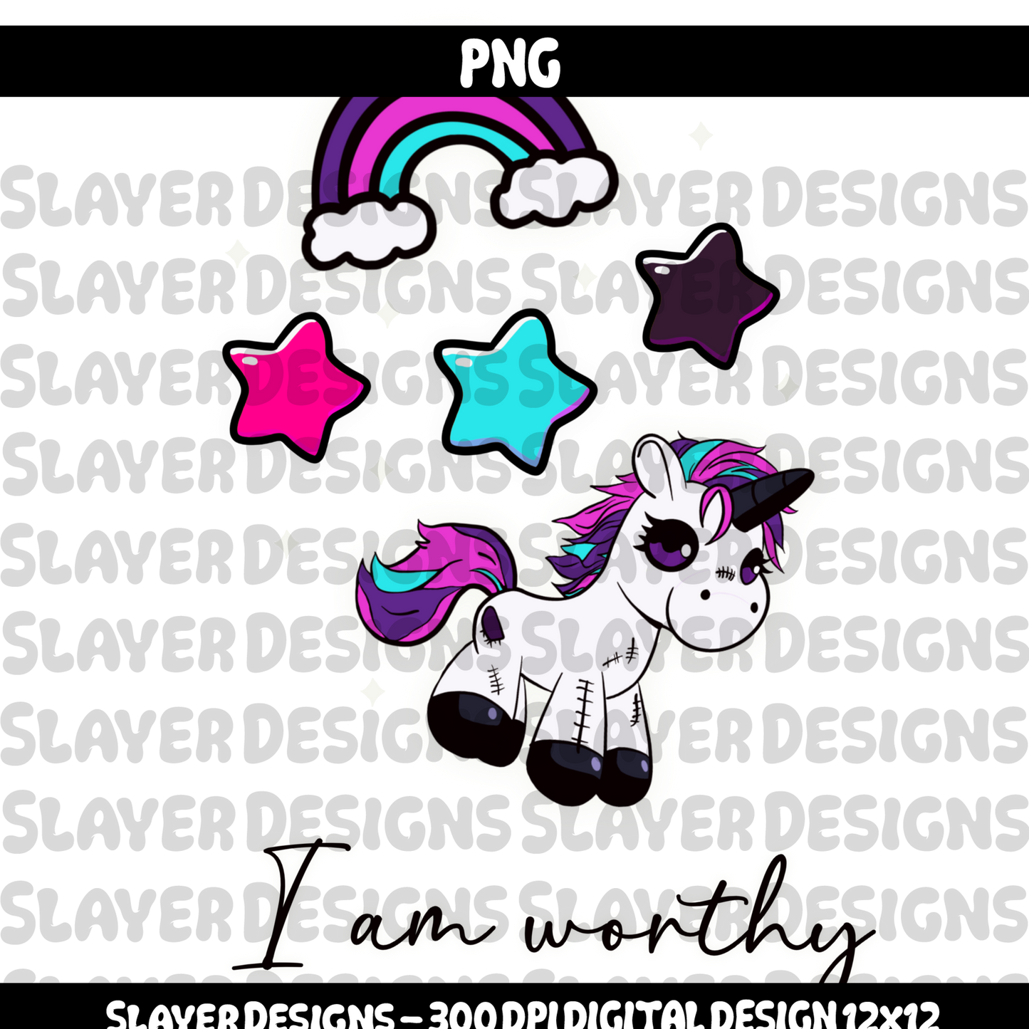 SLAYER-2024 Sad girl Unicorn - PNG