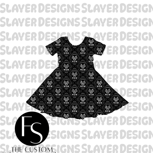 Spooky Babe - Bamboo Kids Twirl Dress - PREORDER