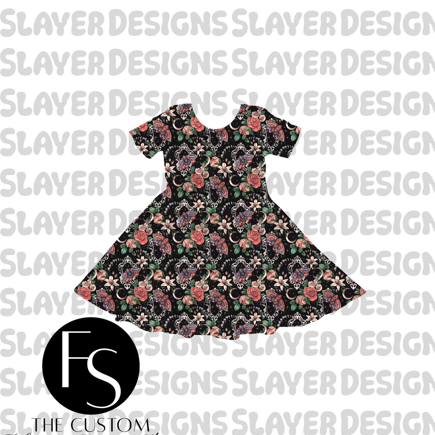Framed Florals - Bamboo Kids Twirl Dress - PREORDER