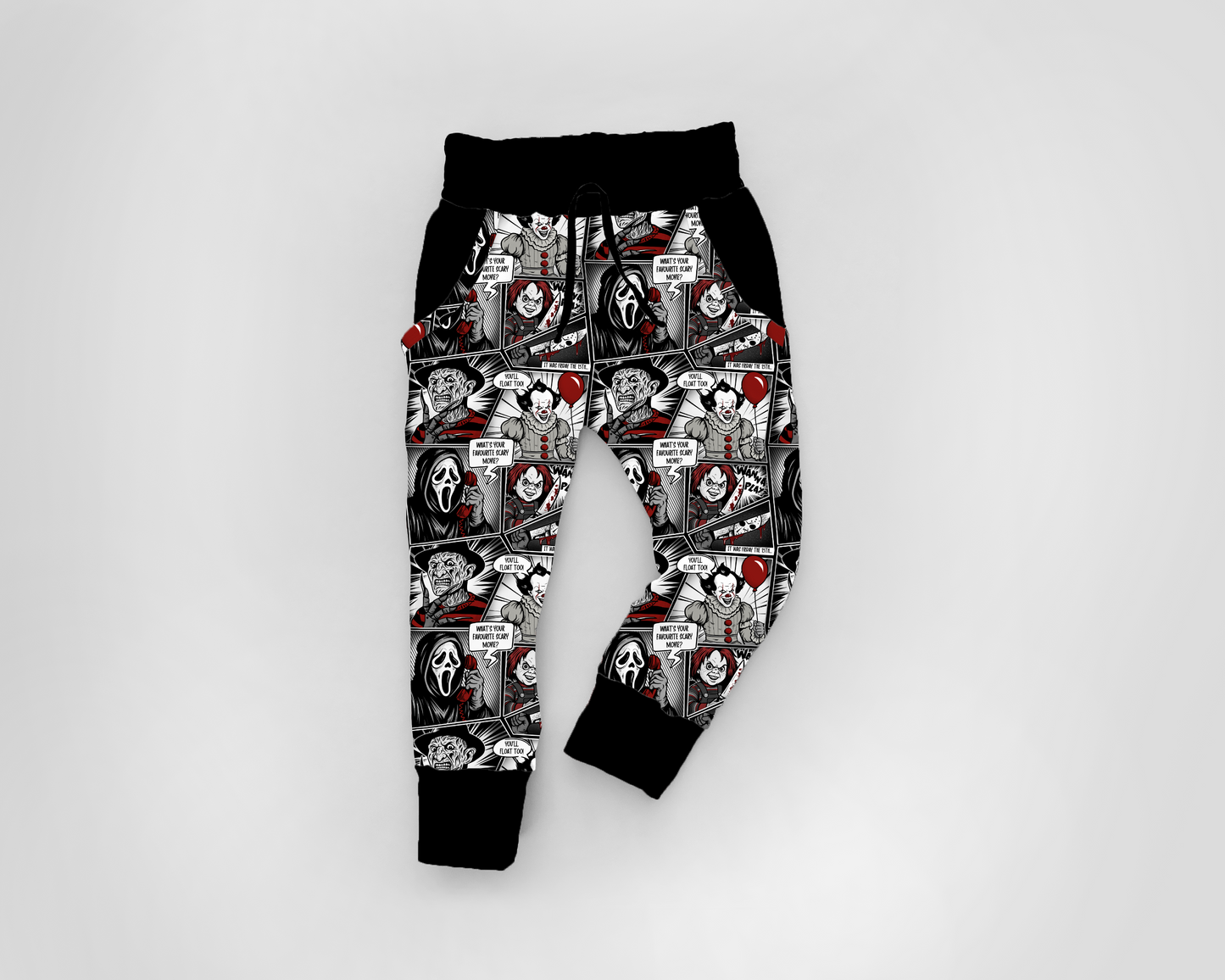 Horror Comic - Bamboo Adult Joggers - PREORDER (ARRIVING END OF MAY / EARLY JUNE)