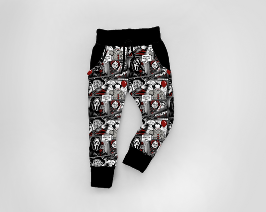 Horror Comic - Bamboo Adult Joggers - PREORDER (ARRIVING END OF MAY / EARLY JUNE)